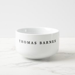 Classical White Minimalist Plain Elegant Soup Mug