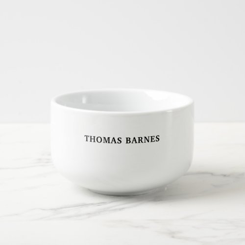 Classical White Minimalist Plain Elegant Soup Mug
