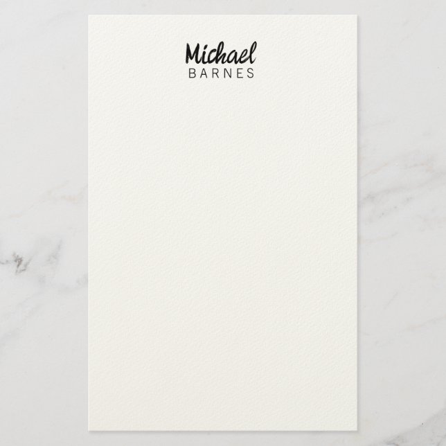 Classical White Minimalist Plain Elegant Stationery (Front)