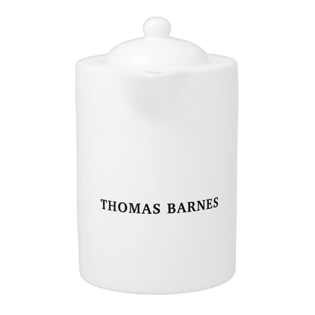 Classical White Minimalist Plain Elegant Teapot (Front)