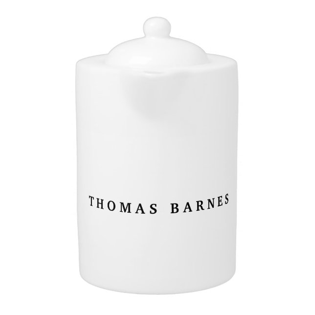Classical White Minimalist Plain Elegant Teapot (Front)