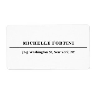 Classical White Minimalist Plain Label