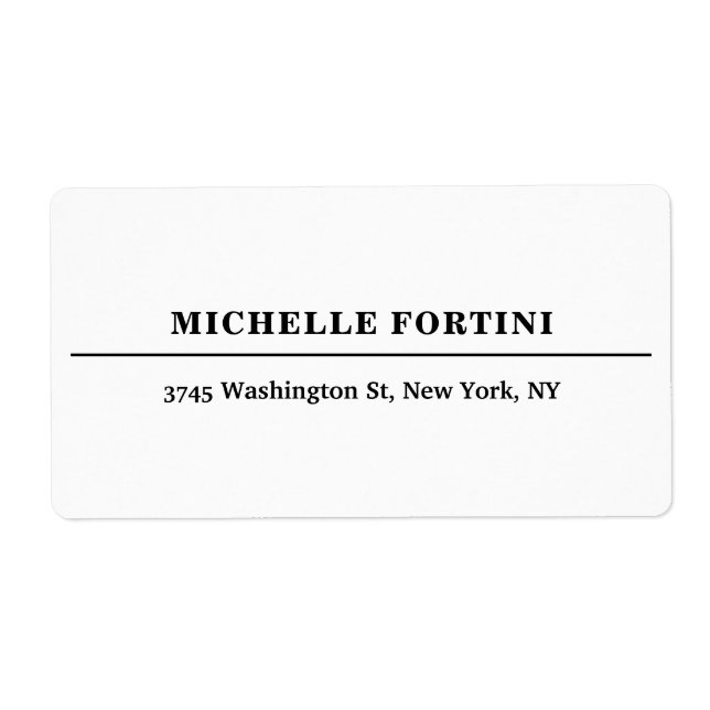 Classical White Minimalist Plain Label (Front)