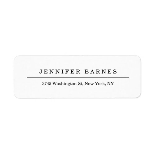 Classical White Minimalist Professional Elegant Label