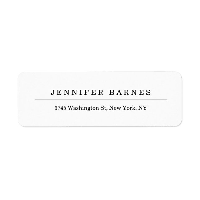 Classical White Minimalist Professional Elegant Label (Front)