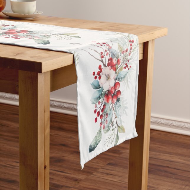 Classical Winter Holiday Berries Table Runners (In Situ)