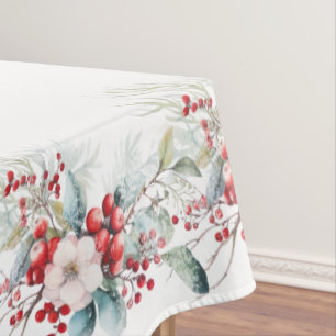 Classical Winter Holiday Berries Tablecloth