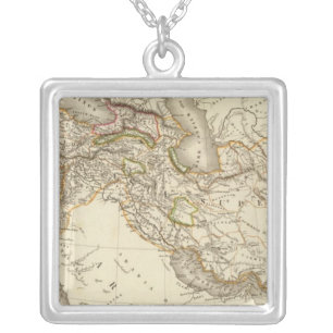 Classical World Eastern Hemisphere Map Silver Plated Necklace