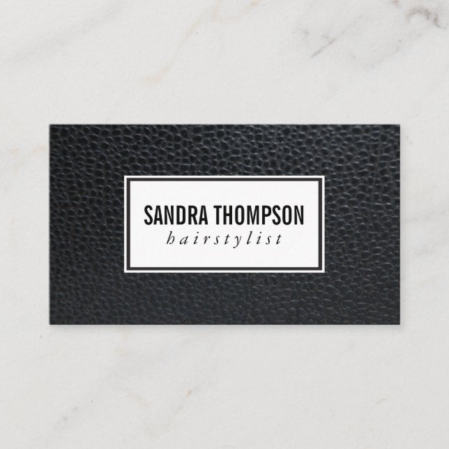 Classically Elegant Faux Leather Business Card (Front)