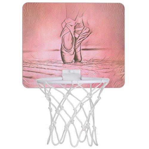 Classically Elegant Pink Ballerina Feet Mini Basketball Hoop