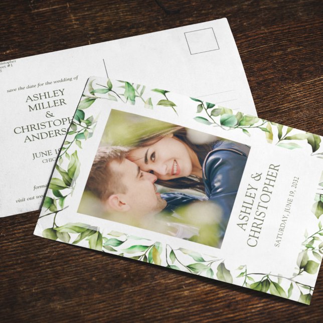 Classically Elegant Rustic Floral Border Wedding Announcement Postcard (Creator Uploaded)
