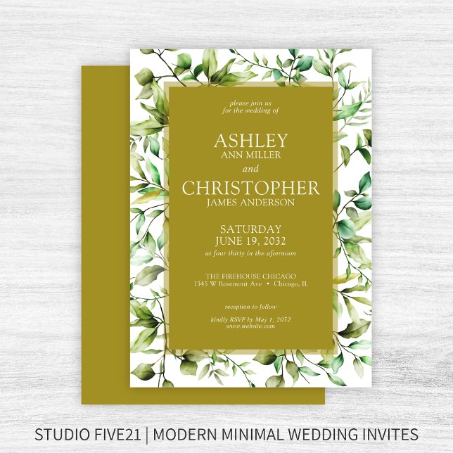 Classically Elegant Rustic Floral Border Wedding Invitation (Creator Uploaded)