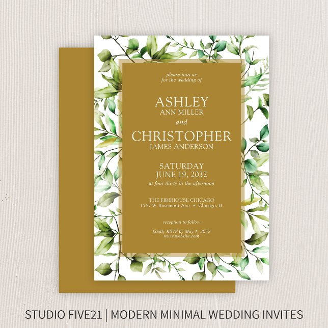 Classically Elegant Rustic Floral Border Wedding Invitation (Creator Uploaded)