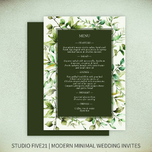 Classically Elegant Rustic Floral Border Wedding Menu