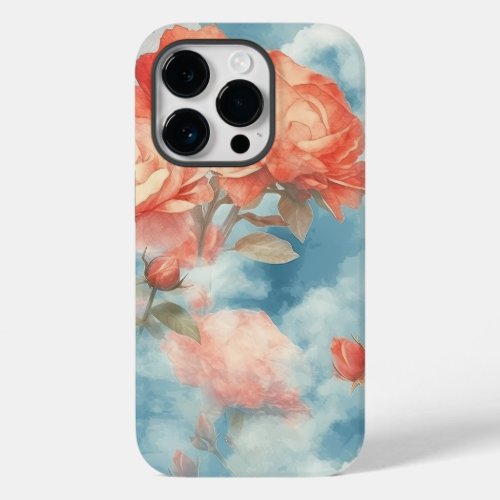 Classics _ Angelic Pink and Red Roses in soft clou Case_Mate iPhone 14 Pro Case