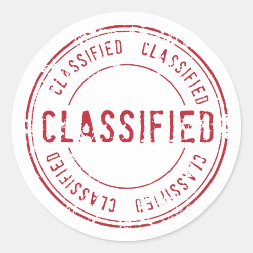 Classified Classic Round Sticker