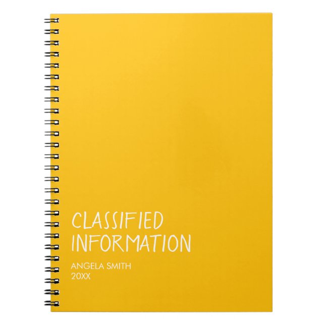 Classified Information Notebook – Funny Dark Humor (Front)