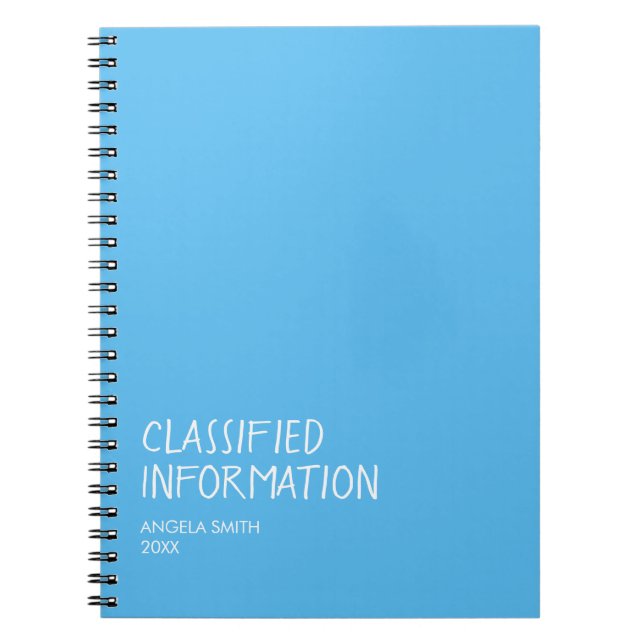 Classified Information Notebook – Funny Dark Humor (Front)