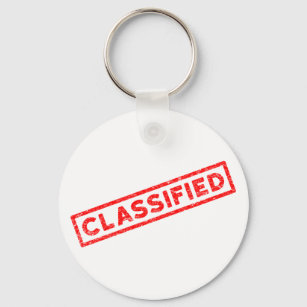 Classified Red Rubber Stamp Key Ring
