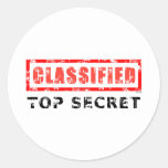Classified Top Secret Classic Round Sticker at Zazzle