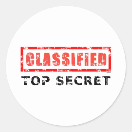 Classified Top Secret Classic Round Sticker