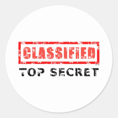 Classified Top Secret Classic Round Sticker