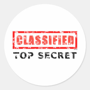 Classified Top Secret Classic Round Sticker