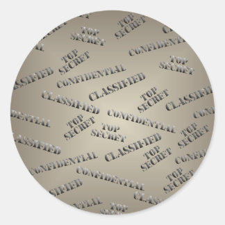 Classified Top Secret Large Round Sticker