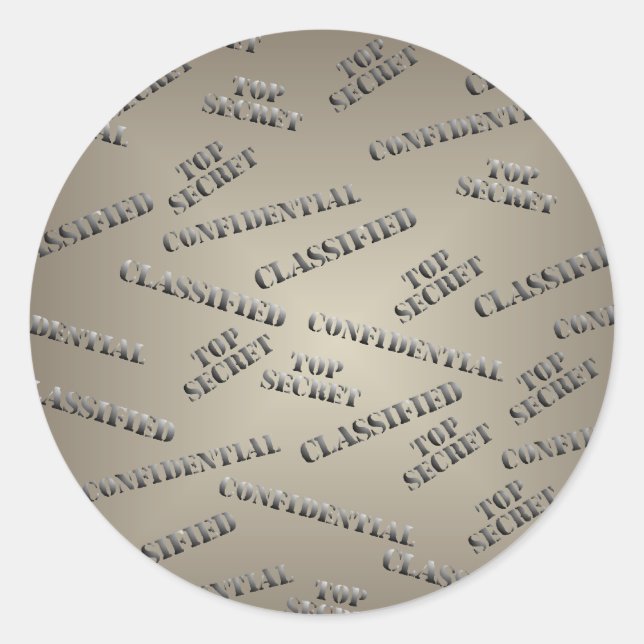 Classified Top Secret Large Round Sticker (Front)
