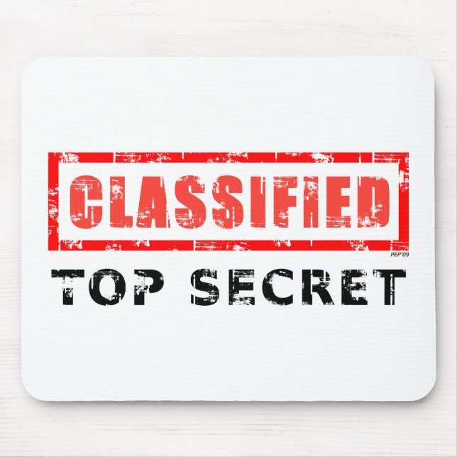 Classified Top Secret Mouse Pad (Front)