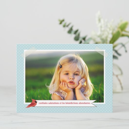 Classique Cardinal 3 carte de photo de vacances (Standing Front)