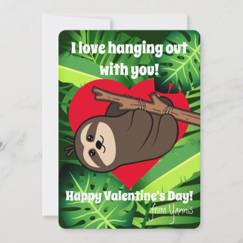 Classmates Cute Sloth Love hanging out with you Holiday Card