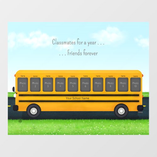 Classmates for a Year Friends Forever School Bus Wall Decal