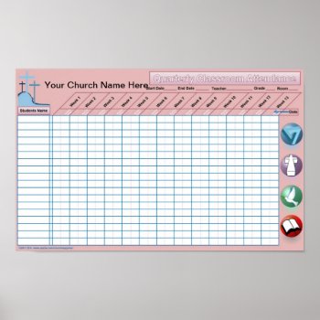 Classroom Attendance Wall Poster by Churchsupplies at Zazzle