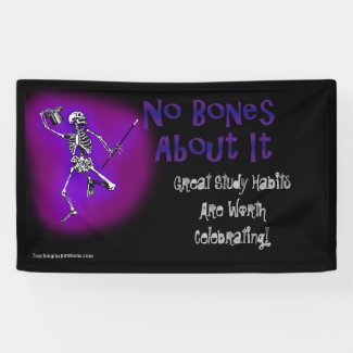 Classroom Banner Dancing Skeleton Study Habits