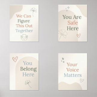 Classroom Belonging Inclusive SEL Wall Art Sets