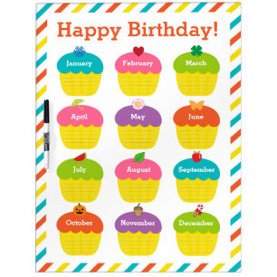 Classroom Birthday Chart Dry Erase Board