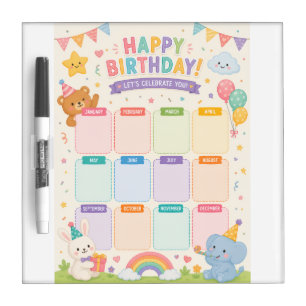 Classroom Birthday Display Dry Erase Board