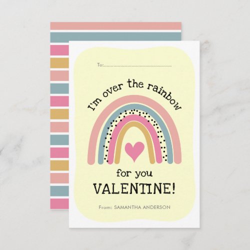 Classroom Card Rainbow Friendship Valentines