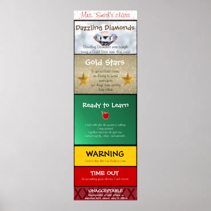 Classroom Clip Chart Zazzle