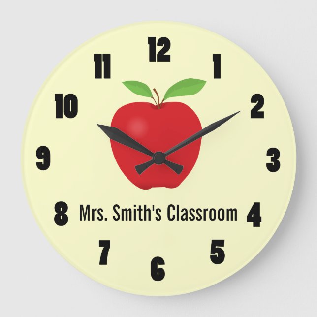 Classroom Clock with an Apple (Front)