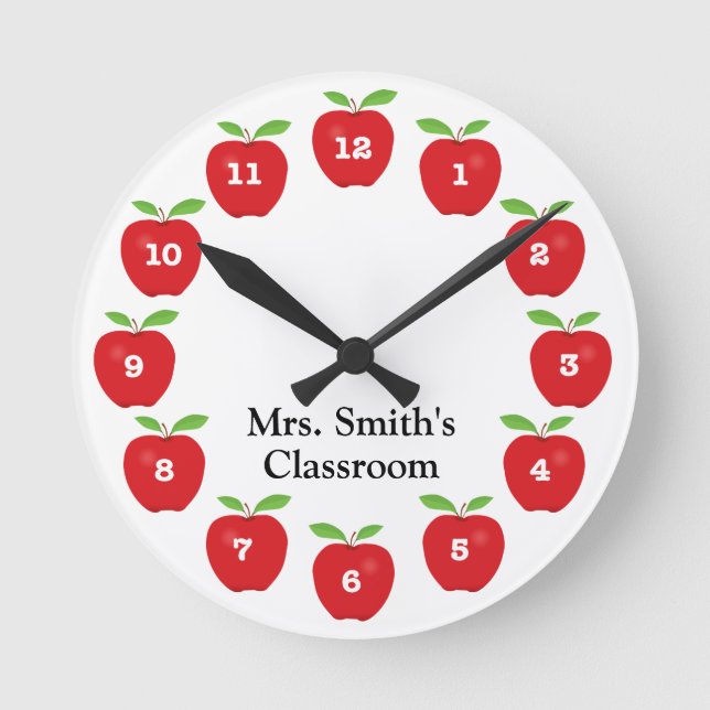 Classroom Clock with Apples (Front)