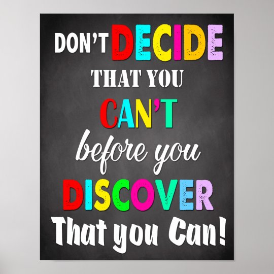 Classroom Decor, Classroom Quotes, Inspirational Poster | Zazzle.com