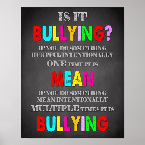 Classroom Decor Classroom Quotes Is it Bullying Poster