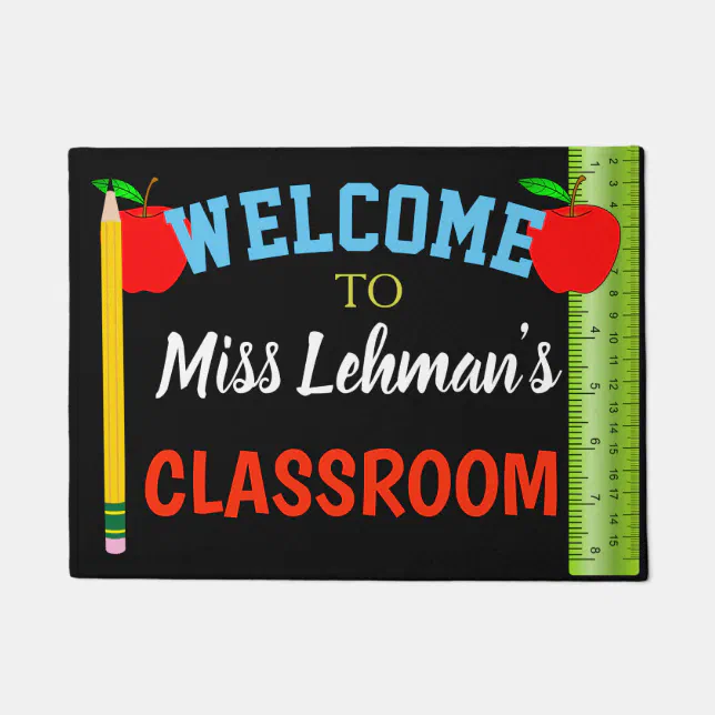 Classroom door mat for teacher personalized Zazzle