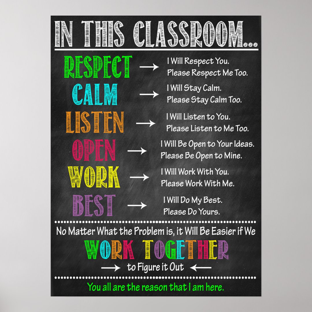 Classroom Expectations Poster | Zazzle