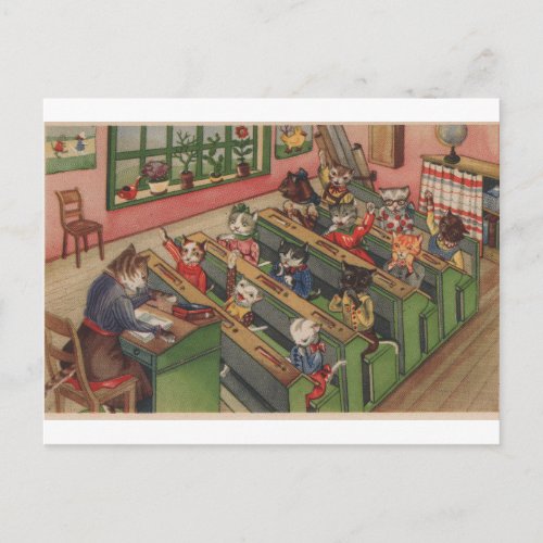 Classroom Full of Cats Back To School Postcard