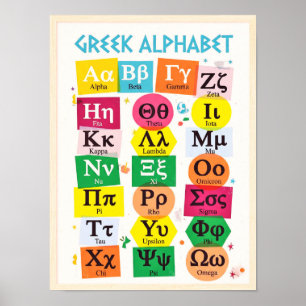 Classroom Greek Alphabet for Kids Order Letters Poster