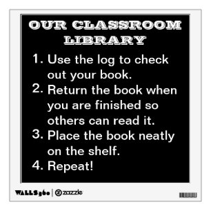 Classroom Library Procedure Wall Decal