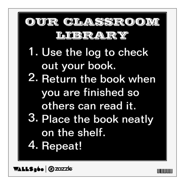 Classroom Library Procedure Wall Decal (Front)